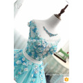 Real Picture Wedding Gown New Arrival Tiered Puffy Wedding Dress Top Beaded Colorful Tulle Ball Gown Sky Blue Wedding Dress